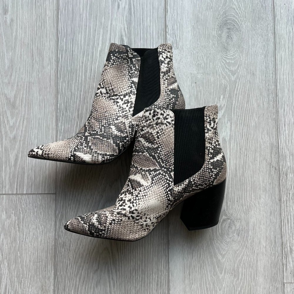 Pink Lily Snakeskin Booties Size 10